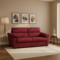 Dmora Seui - Canapé-lit 2 places, 185x95 cm Rouge, Déhoussable Italy