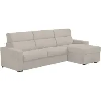 Dmora Celleno - Canapé-lit avec méridienne, 280x160 cm Beige, Déhoussable Italy