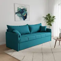 Dmora Avellana - Canapé-Lit 3 Places, 205x86 cm Bleu, Déhoussable Fabriqué en Italie