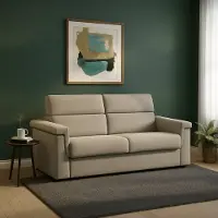 Dmora Tenna - Canapé-lit 2 Places, 185x95 cm Gris Taupe, Déhoussable Fabriqué en Italie