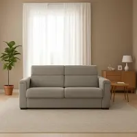 Dmora Brusasco - Canapé-Lit 2 Places, 205x95 cm Gris Taupe, Déhoussable Fabriqué en Italie
