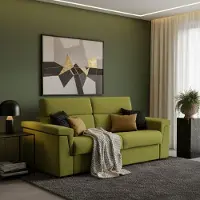 Dmora Benedetto - Canapé-Lit 3 Places, 225x95 cm Vert, Déhoussable Italy