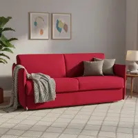 Dmora Trissino - Canapé-lit 2 Places, 180x95 cm Rouge, Déhoussable Italy