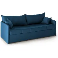 Dmora Avellana - Canapé-lit 3 Places, 205x86 cm bleu, Déhoussable Italy