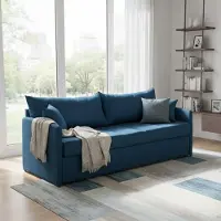 Dmora Avellana - Canapé-lit 3 Places, 205x86 cm bleu, Déhoussable Italy