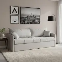 Dmora Avellana - Canapé-lit 3 Places, 205x86 cm Gris Clair, Déhoussable Italy