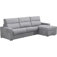 Dmora Pusiano - Canapé-lit avec méridienne, 280x160 cm Gris, Déhoussable Italy
