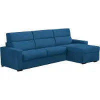 Dmora Celleno - Canapé-lit avec méridienne, 280x160 cm bleu, déhoussable Italy