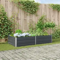 Prolenta Maison Exclusive - Jardinière anthracite, 195 x 100 x 45 cm, en acier galvanisé