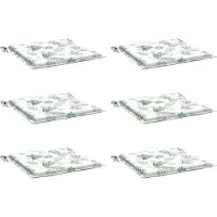 vidaXL Coussins de chaise lot de 6 motif de feuilles 40x40x3 cm tissu
