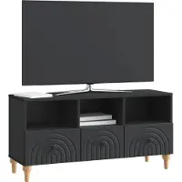vidaXL Meuble TV noir 102 x 34,5 x 50 cm en aggloméré
