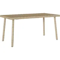 Syfax Table basse de jardin rectangulaire beige 80x40x37 cm rotin