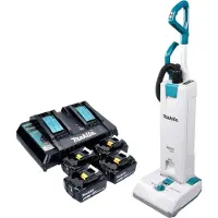 Makita Aspirateur sans fil DVC 560 PG4 36 V (2 x 18 V) 5 l sans balais + 4 batteries 6,0 Ah + chargeur