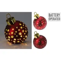 Koopman Boule De Noël Avec Led, Blanc Chaud, Rouge Mat, ø15cm. Basics