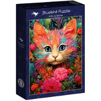 Bluebird Puzzle Puzzle Chaton et Fleurs - 1000 pièces