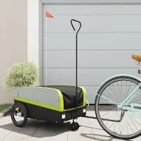 Prolenta Maison Exclusive - Remorque pour vélo, noire et verte, capacité de 45 kg, en fer
