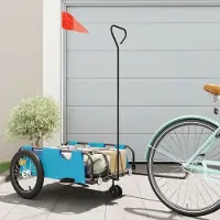 Prolenta Remorque de vélo exclusive - Tissu Oxford bleu et métal