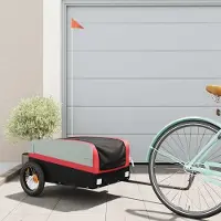 Prolenta Maison Exclusive - Remorque pour vélo, noire et rouge, capacité de 30 kg, en fer