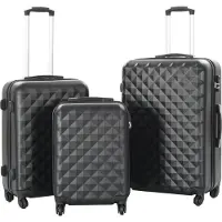 Syfax Valise rigide 3 pcs Noir ABS