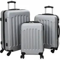 Syfax Valise 3 pcs Argenté 50 x 31 x 78 cm Plastic ABS