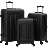 Syfax Valise avec verrouillage 3 pcs Noir 50 x 31 x 78 cm Plastic ABS