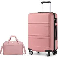 Sonstiges KONO Grande valise à roulettes Set de bagages 2 pièces 74cm Sac Ryanair Or rose