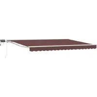 vidaXL Armature de store manuelle avec LED, marron et blanc, 5 x 3,5 m