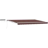 vidaXL Store électrique rétractable marron et blanc 5 x 3,5 m