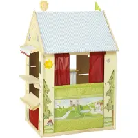 Roba combinaison de maisons de jeux , contient un magasin, un théâtre de marionnettes, un tableau noir, un guichet pour la poste/banque/kiosque