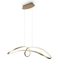 Maytoni Curve LED Suspension, lampe à suspendre 42W couleur or 85Ra blanc neutre (2800 lm)
