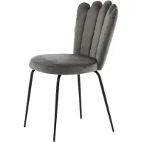 Venture Home Chaises à manger lot de 2 Limhamn velours noir et gris