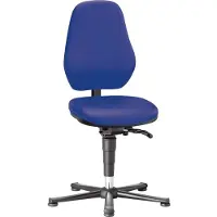 BIMOS Siège pivotant pour laboratoire Basic 9135, avec patins, similicuir, Stamskin Top bleu