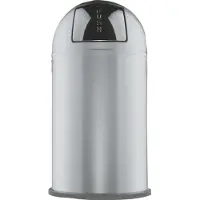 Wesco Collecteur de déchets 175831-11 PUSHBOY en ARGENT de 50 litres avec couvercle rabattable / Poubelle / Poubelle