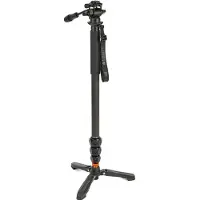 3 Legged Thing Legends Lance 2.0 Monopod Kit w/ DOCZ2 Foot Stabilizer & AH Trinity Darkness/Matte Black, Trépied, Noir
