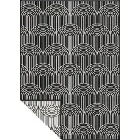 Hanse Home Tapis d'extérieur et d'intérieur réversible Pangli de , double face, résistant aux intempéries, robuste, couleur noire - 200x290 cm