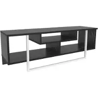 Skye Decor , Asal 120 - Noir, Blanc, Meuble TV, Noir, PANNEAUX DE PARTICULES 100 % MÉLAMINÉS, 120 x 35,2 x 40,2 cm