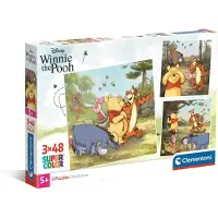 Clementoni Puzzle CLE 3x48 SuperKolor Winnie l'ourson 25063