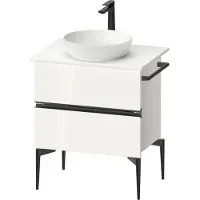 Duravit Sivida Meuble sous-lavabo sur console, 2 tiroirs, poignée noire diamantée mate, 645x475x548mm, SV46570BD220000