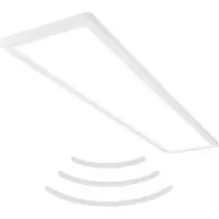 Briloner Panneau LED ultra-plat avec backlight et détecteur de mouvement, 36W 4800lm IP44, 980x200mm Blanc neutre 4000K, plafond salle de bain couloir garage