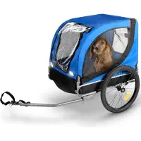 Bicycle Gear Poussette pour Chien - Poussette pour Chien max. 40KG - Pliable avec Protection Pluie - Montage Facile - Bleu