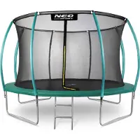 Neo-Sport Trampoline de jardin 12ft/374cm avec filet, poteaux moulés et échelle
