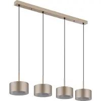 Globo Suspension LED, métal, couleur champagne, H 150 cm