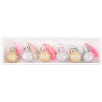 You do it 6 mini boules de Noël à paillettes et pompons fluo et pastel