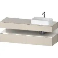 Duravit Collection One Meuble sous-vasque sur console, 2 tiroirs, découpe à droite, 1600x550x600mm, niche blanc ultra-brillant, QA4778022830000