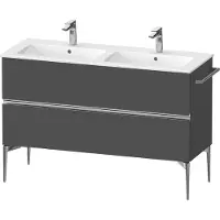 Duravit Sivida bâti-support pour lavabo, 2 tiroirs, poignée profilée chromée, 1280x477x591mm, pour ME by Starck, SV4647010490000