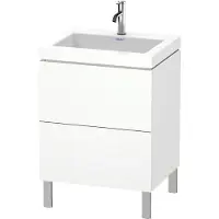 Duravit L-Cube c-bonded Ensemble vertical, 2 tiroirs, sans trop-plein, 1 trou pour robinet, 600x698x480mm, LC6936O1818