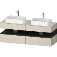 Duravit Collection One Meuble sous-vasque sur console, 2 tiroirs, 2 découpes, 1600x550x600mm, niche graphite super mate, QA4779080830010