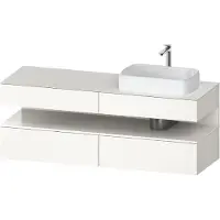 Duravit Collection One Meuble sous-vasque sur console, 2 tiroirs, découpe à droite, 1600x550x600mm, niche blanc ultra-brillant, QA4778022840010