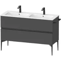 Duravit Sivida Meuble sous-lavabo, 2 tiroirs, poignée noire diamantée mate, 1280x477x591mm, pour ME by Starck, SV46470BD490000
