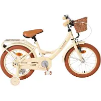Volare Vélo Ashley 16 pouces pour filles, couleur crème – frein à rétropédalage et frein à main, roues stabilisatrices